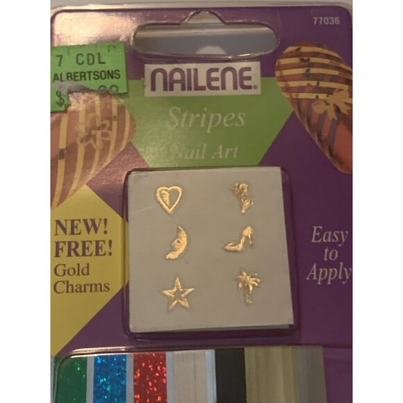 Nailene Nail Art Gold stick on decals for fingers & toes nails Vintage New creat - Picture 6 of 9